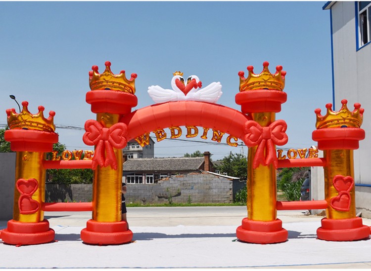 龙门镇红色婚庆气模拱门